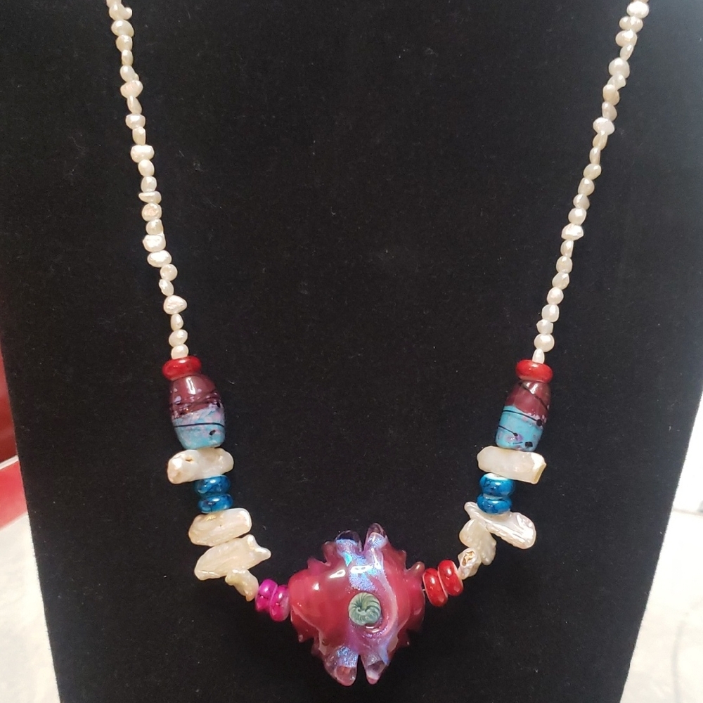 Glass Art Pearl/Necklace, Used